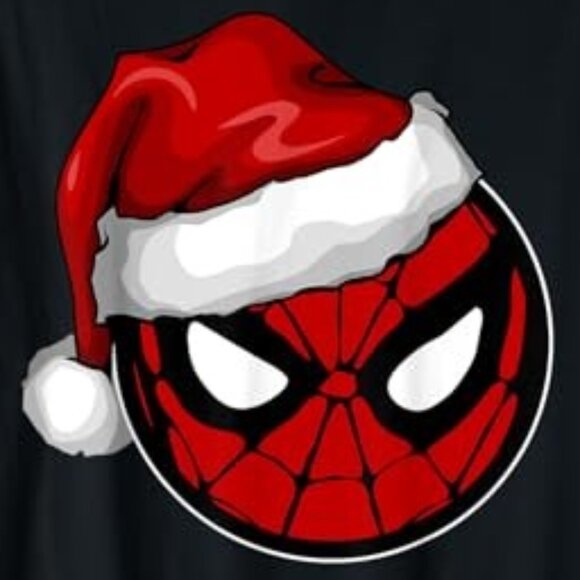 Marvel Christmas Spider-Man Santa Hat Graphic Tee Holiday Superhero Fan Shirt17 - Picture 2 of 5